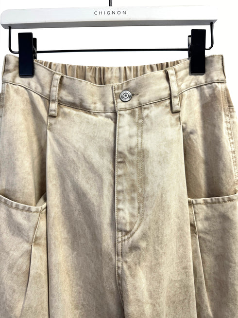 ウォッシュドタックワイドパンツ /3855-279BT